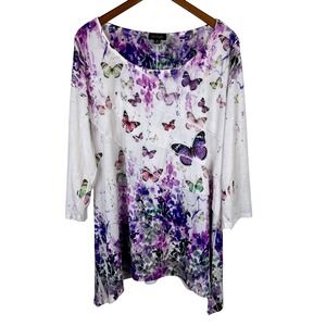 Butterfly Nature Inspired Top Size XL Whimsical Ruffles Fairy Flowy Art to Wear